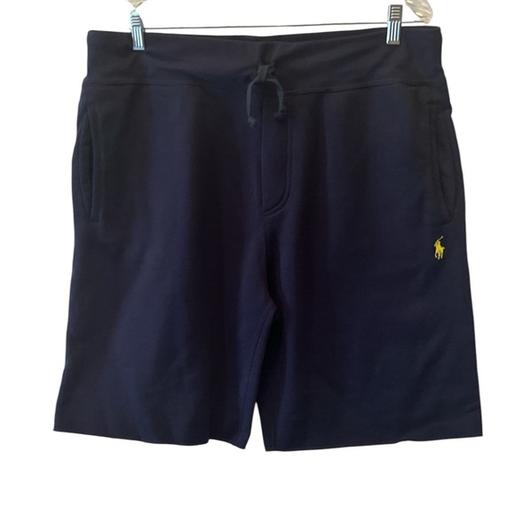 Men's Polo Ralph Lauren Sz XL Navy Blue Pockets Fleece Drawstring Sweat Shorts - Picture 1 of 6